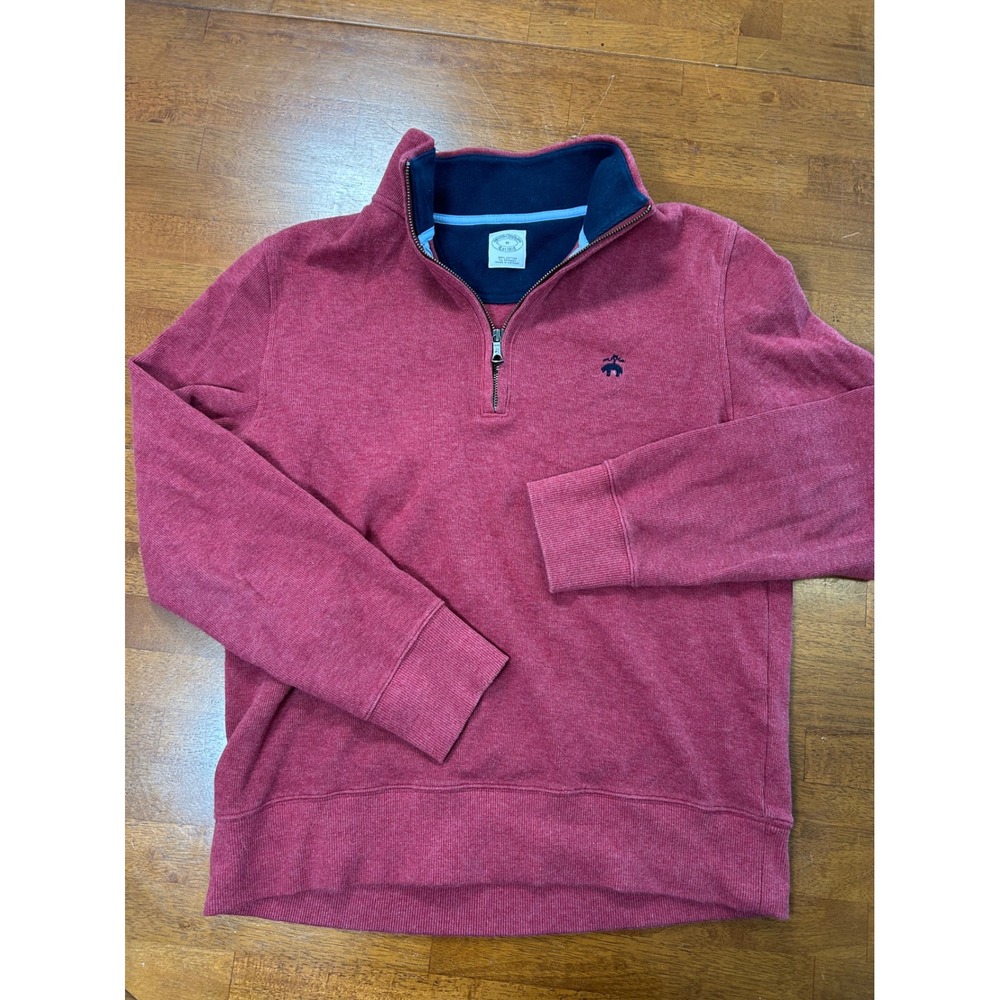 Brooks Brothers Quarter Zip Pullover Mens Medium Red Sweater